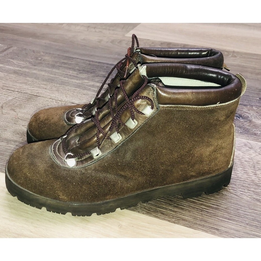 Vintage 70s‎ St. Moritz Women's 5.5 36 Brown Leather Hiking Boots Italy *defect